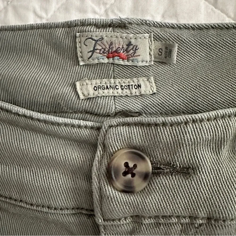 Faherty Women's Utility Mini‎ Skirt Fatigue Green Size Small Organic Cotton